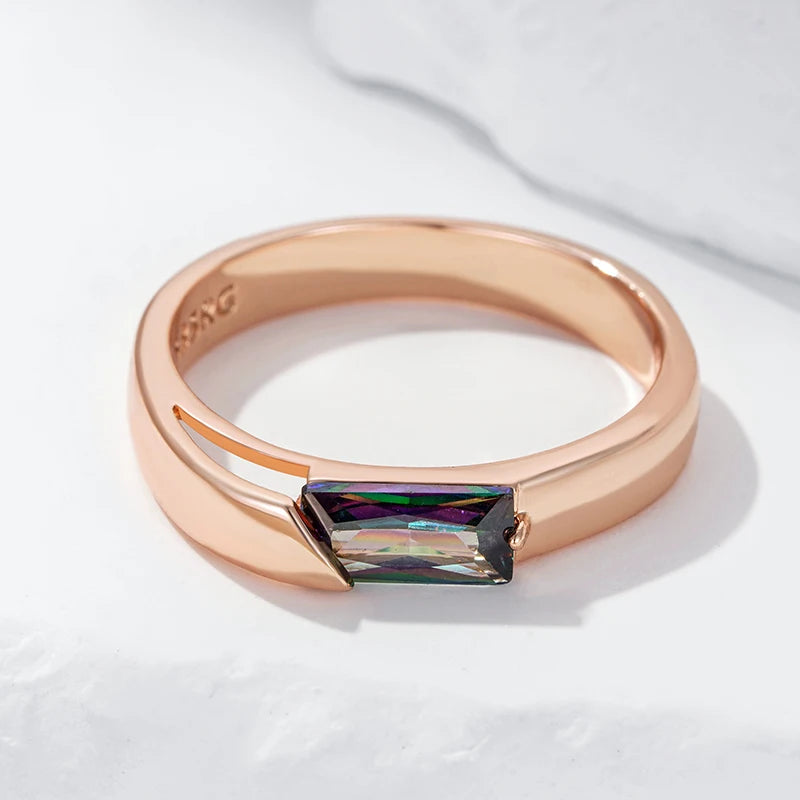 Square Zircon Ring 585 Rose Gold