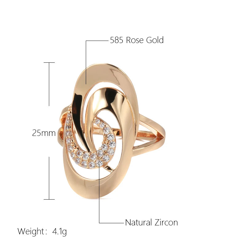 Minimalistischer Zirkon Geometrie Ring 585 Roségold