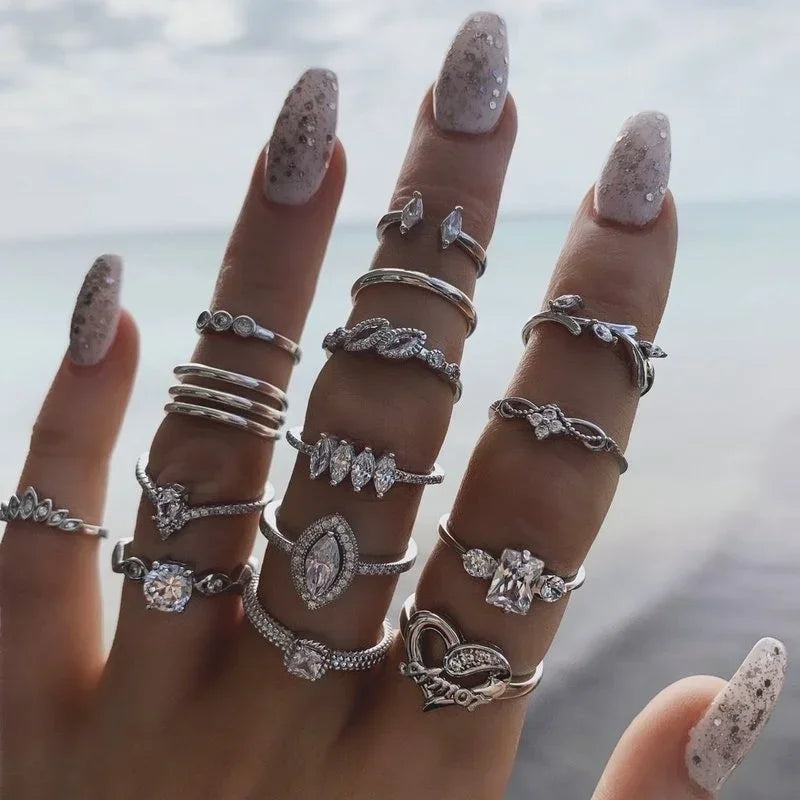 Bohemian Style Metal Ring Set