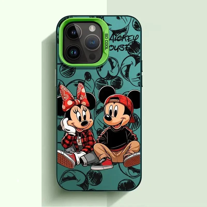 Kostenloses Geschenk - Mickey Minnie Vollbild iPhone Cover - Schwarz