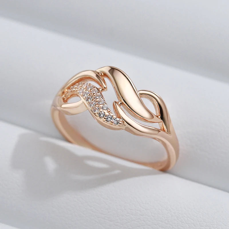 Geometry Zircon Ring 585 Rose Gold