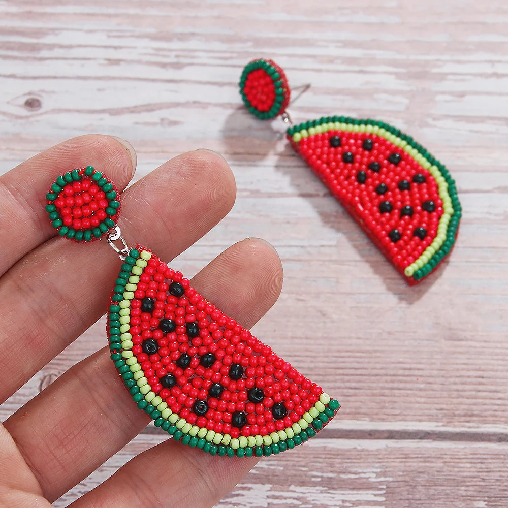 Fruit Dangle Beaded Earrings