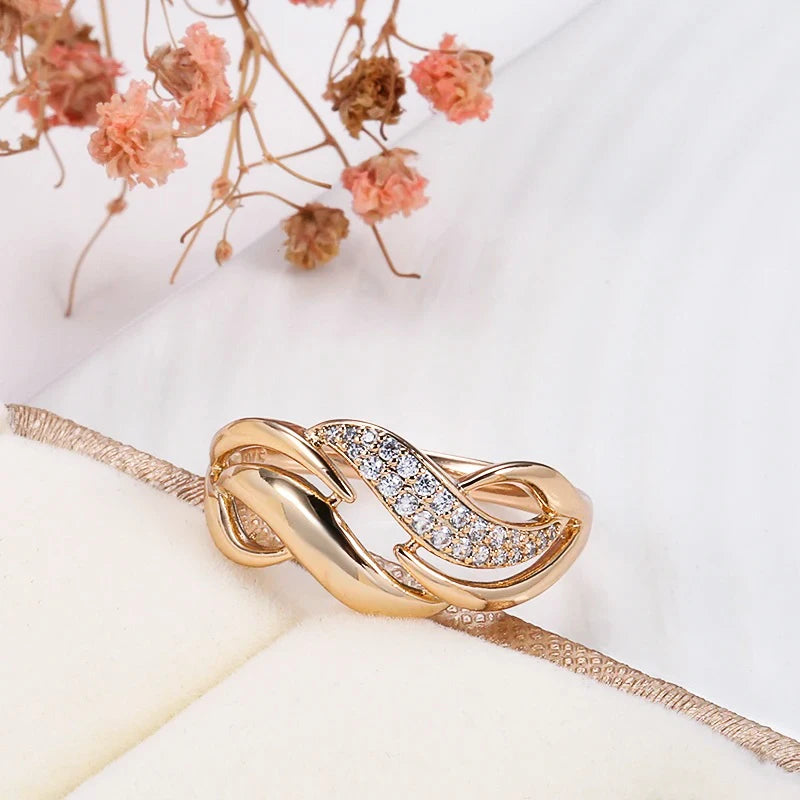 Geometry Zircon Ring 585 Rose Gold