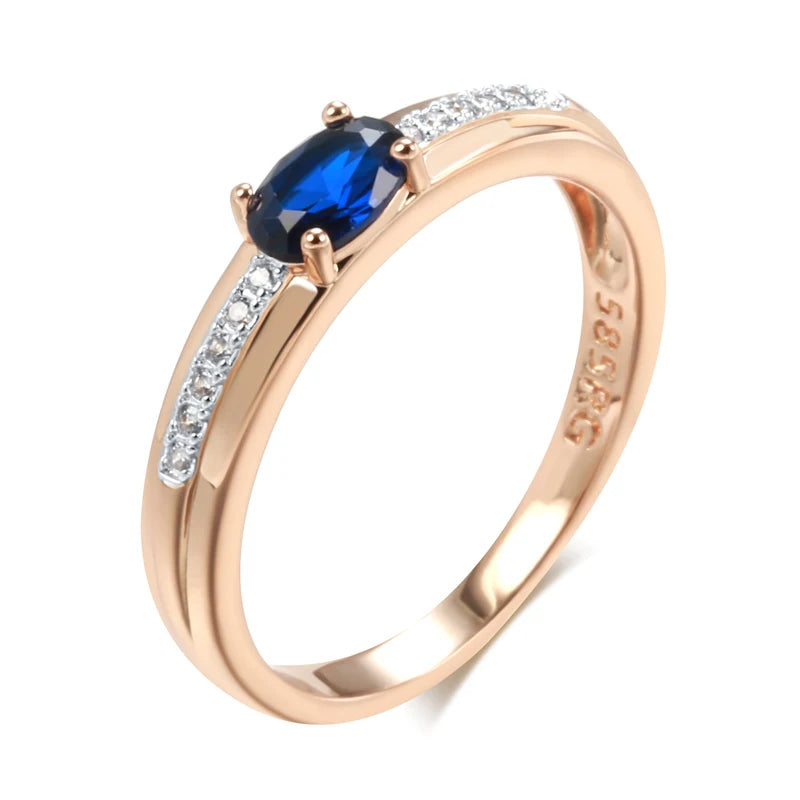 Blue Zircon Ring 585 Rose Gold