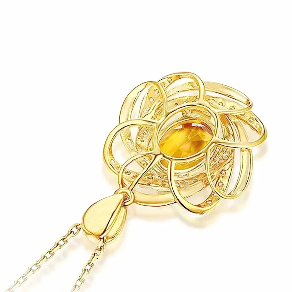 Citrine Pendant Necklace for Women