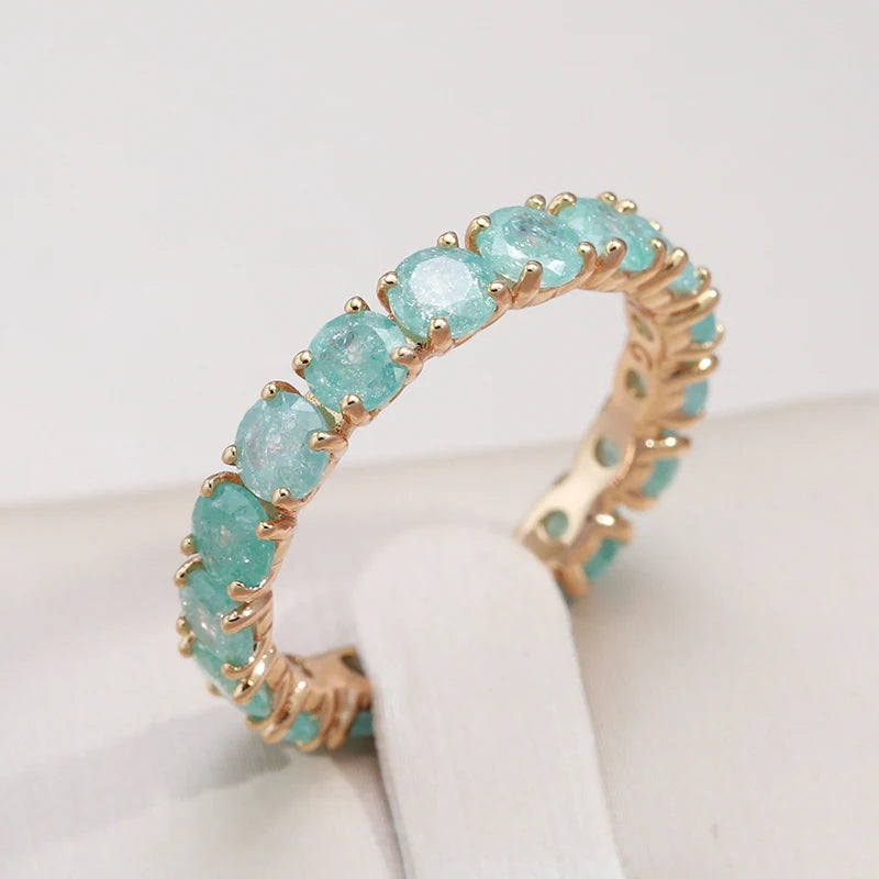 Emerald Zircon Ring 585 Rose Gold