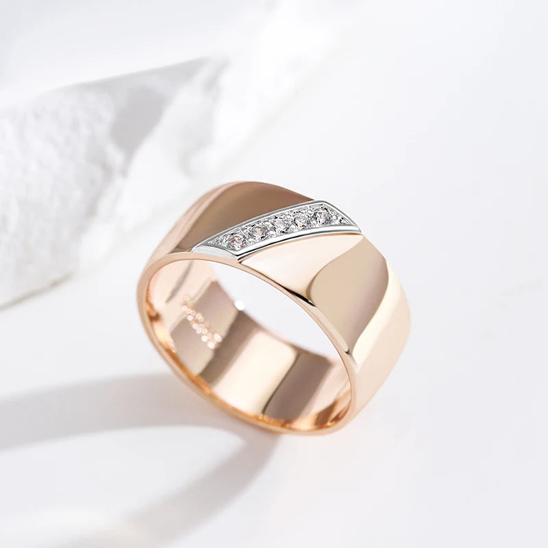 9mm Zircon Wedding Ring 585 Rose Gold