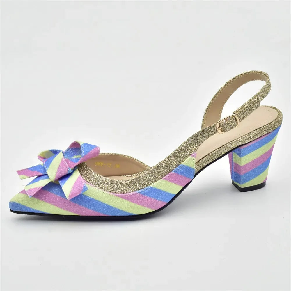 Schuh- und Taschenset mit Regenbogen-Schmetterling