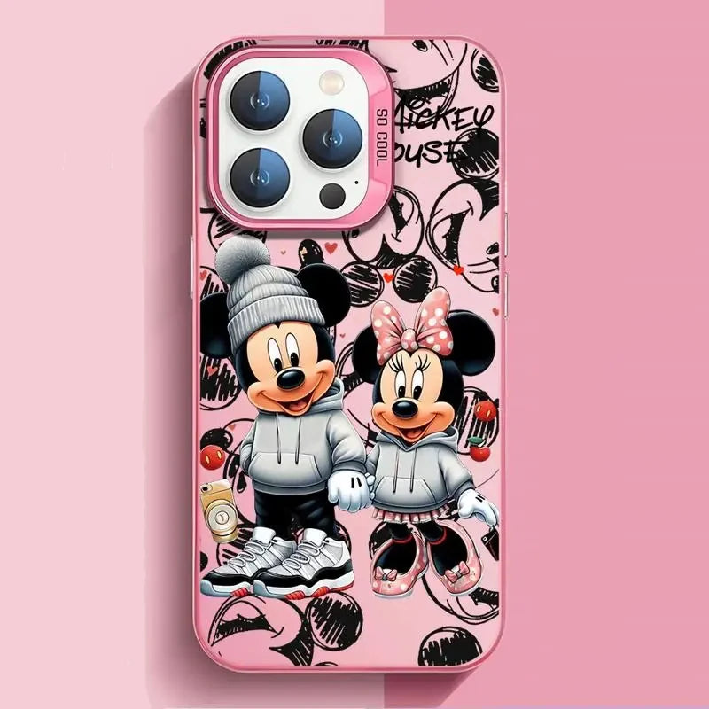 Kostenloses Geschenk - Mickey Minnie Vollbild iPhone Cover - Schwarz