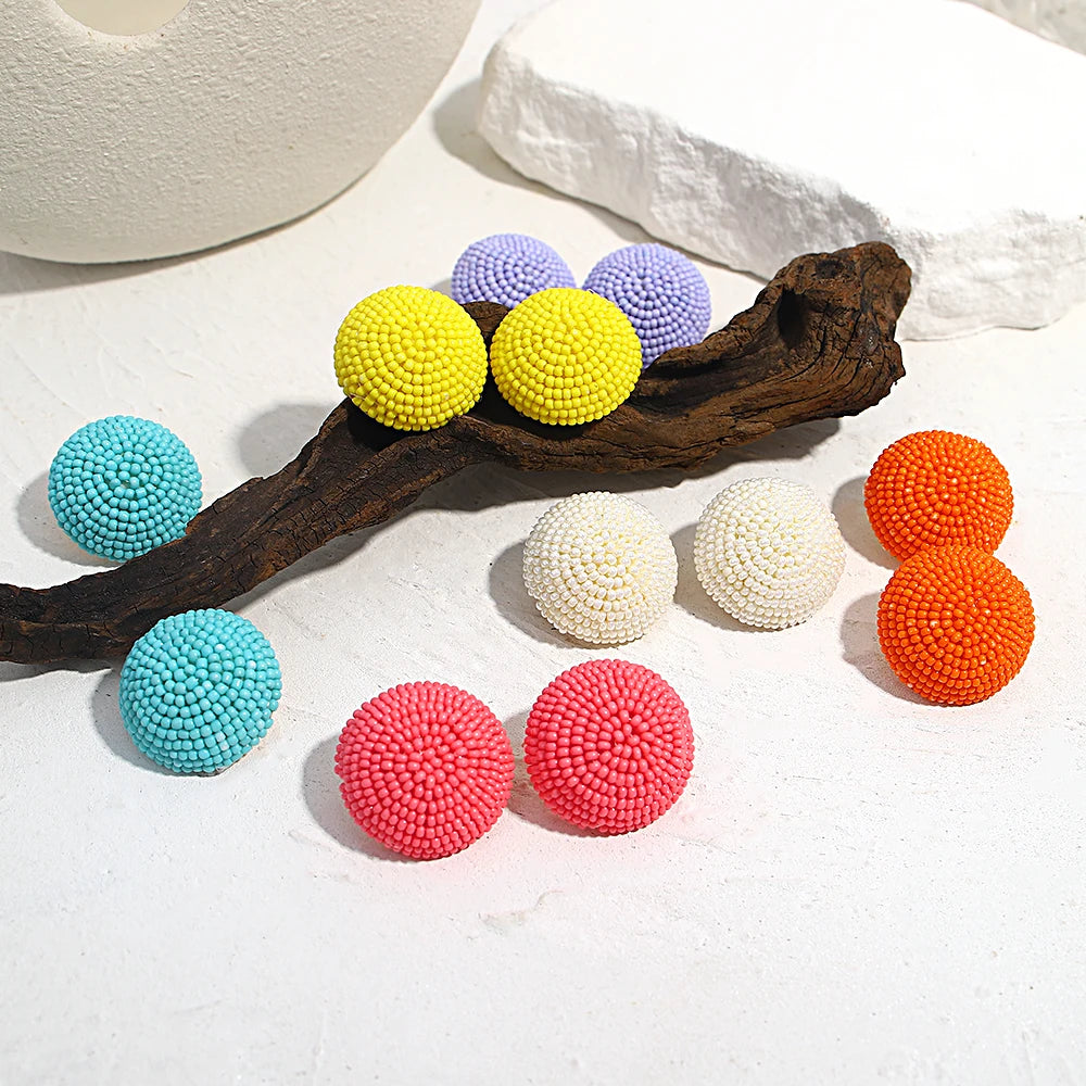 Tiny Seed Bead Round Studs