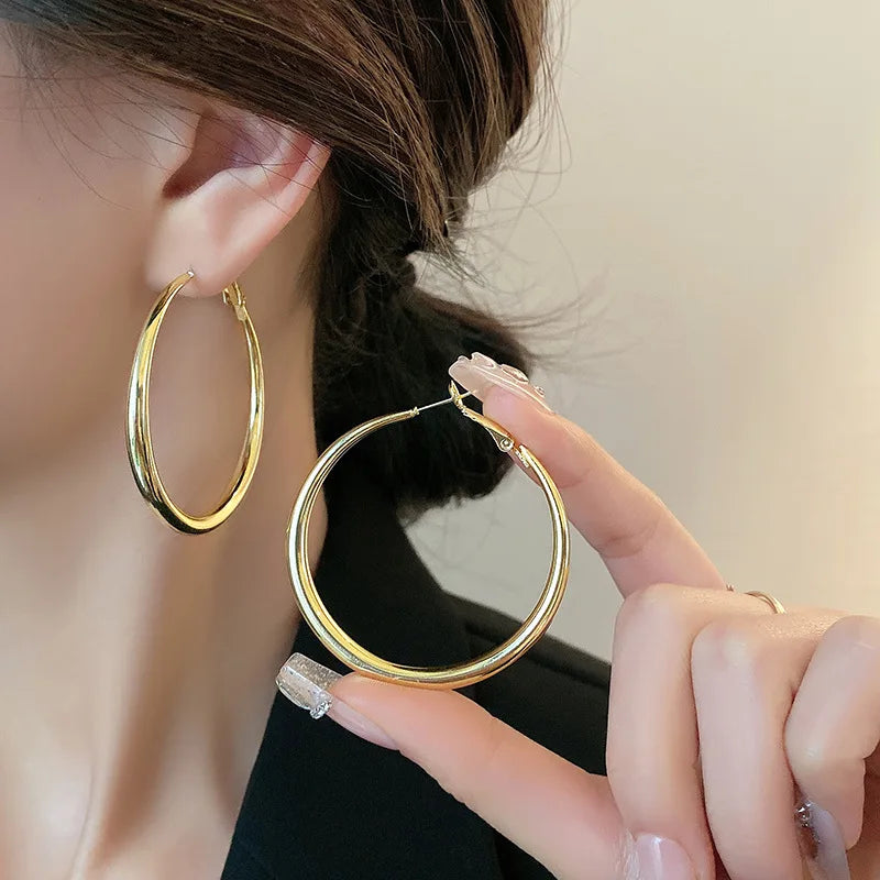 Big Circle Hoop Earrings for Women