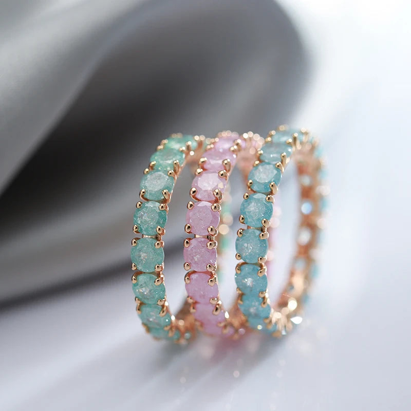 Emerald Zircon Ring 585 Rose Gold