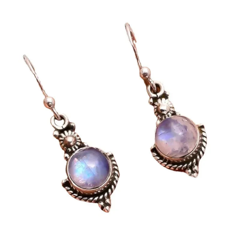 Rainbow Moonstone Vintage Tribal Earrings