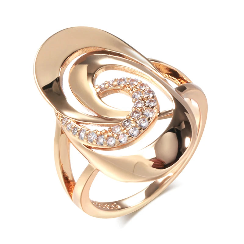 Minimalistischer Zirkon Geometrie Ring 585 Roségold