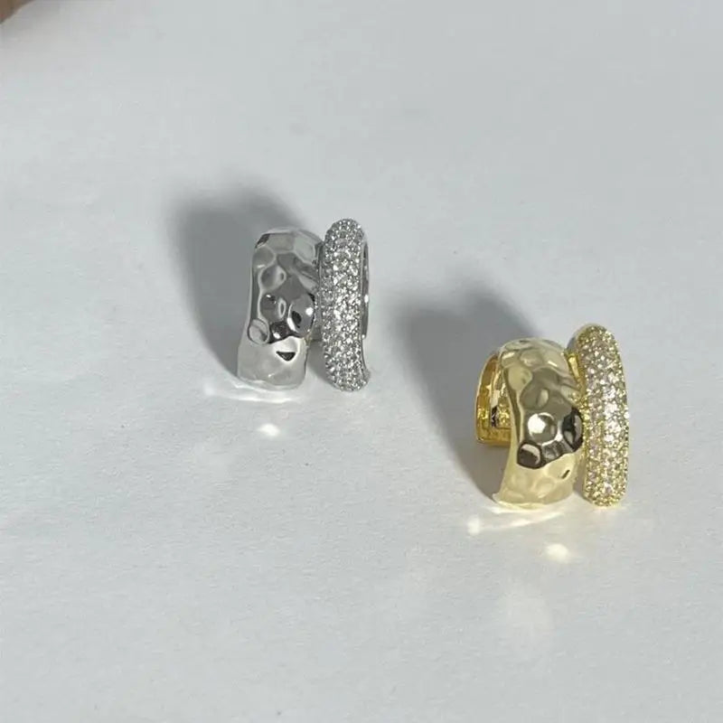 Double-Layer Zircon Ear Cuff