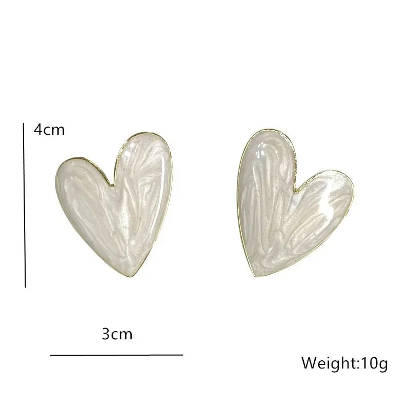 Retro White Love Earrings