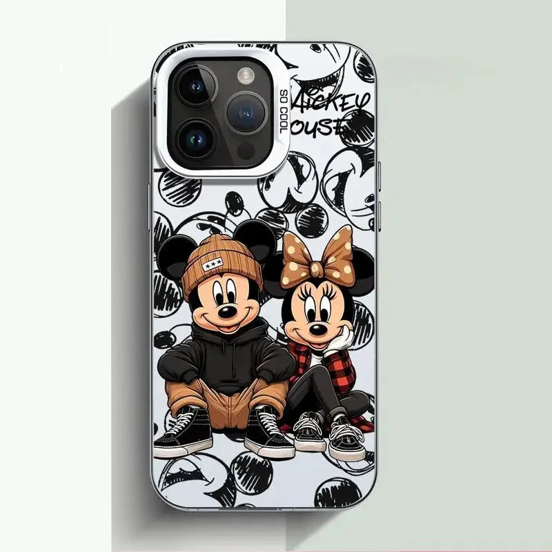 Kostenloses Geschenk - Mickey Minnie Vollbild iPhone Cover - Schwarz