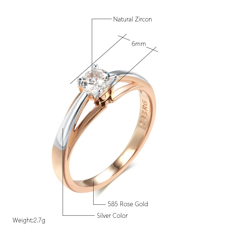 Schmaler Zirkon Ehering 585 Roségold