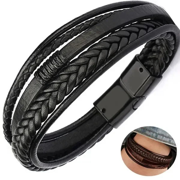 Leather Braided Bracelet for Men