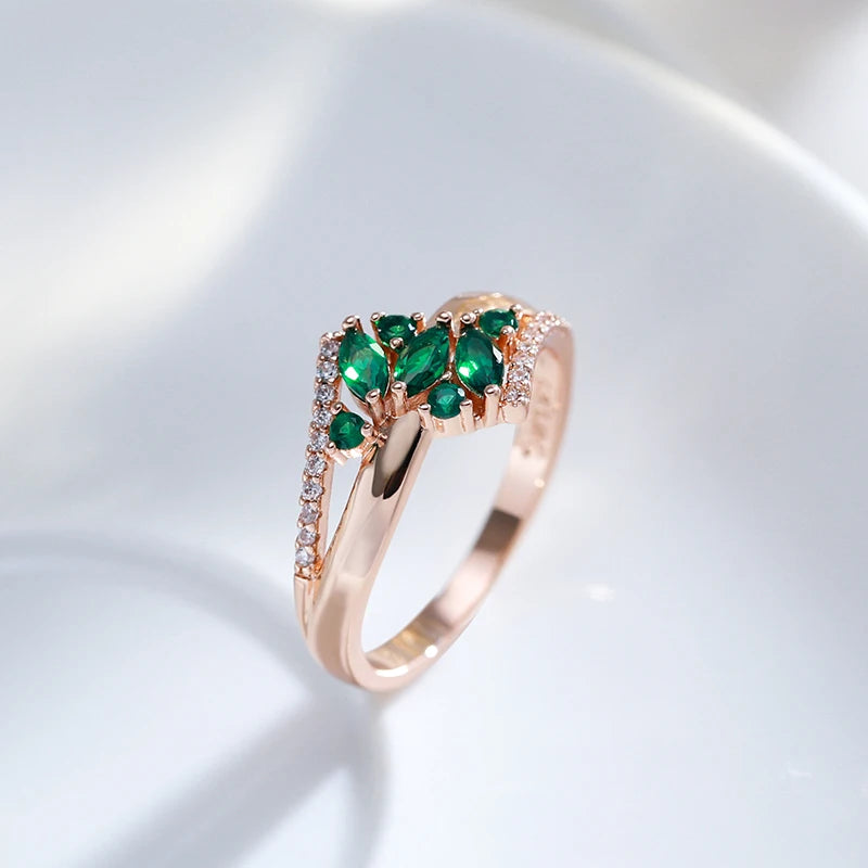 Green Zircon Ring 585 Rose Gold