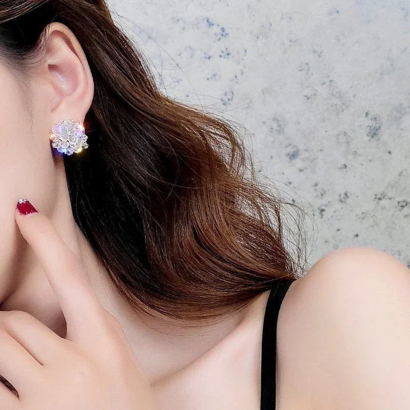 Crystal Flower Banquet Ear Studs