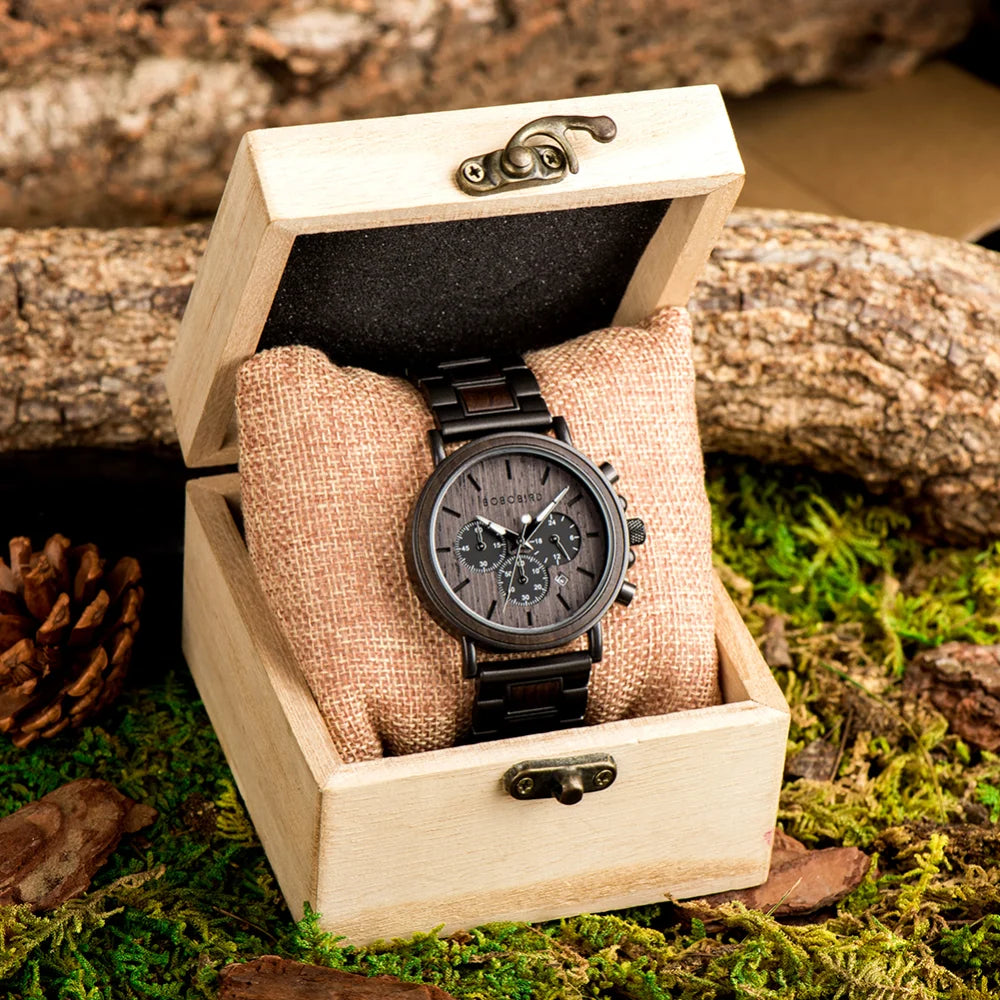 BOBO BIRD Luxury Chronograph Wooden Watch