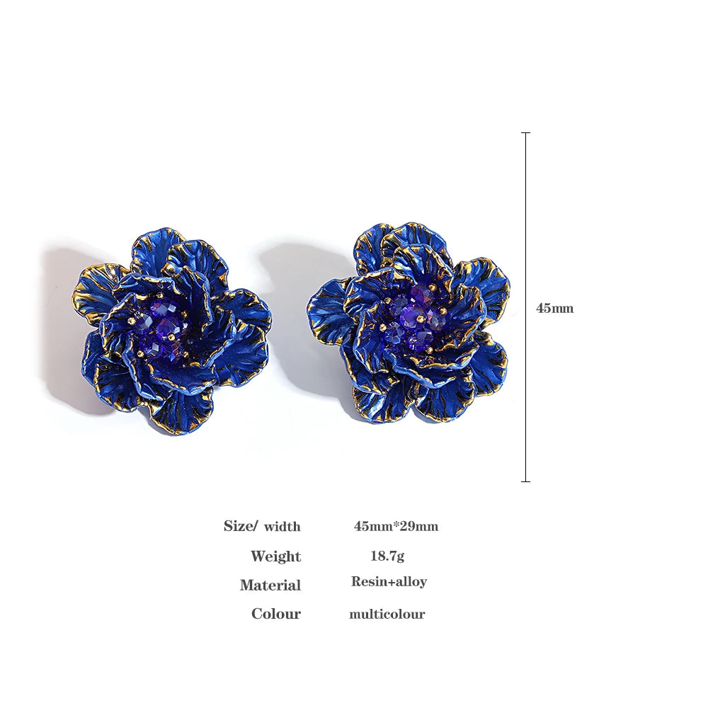 Multicolor Resin Petal Flower Studs