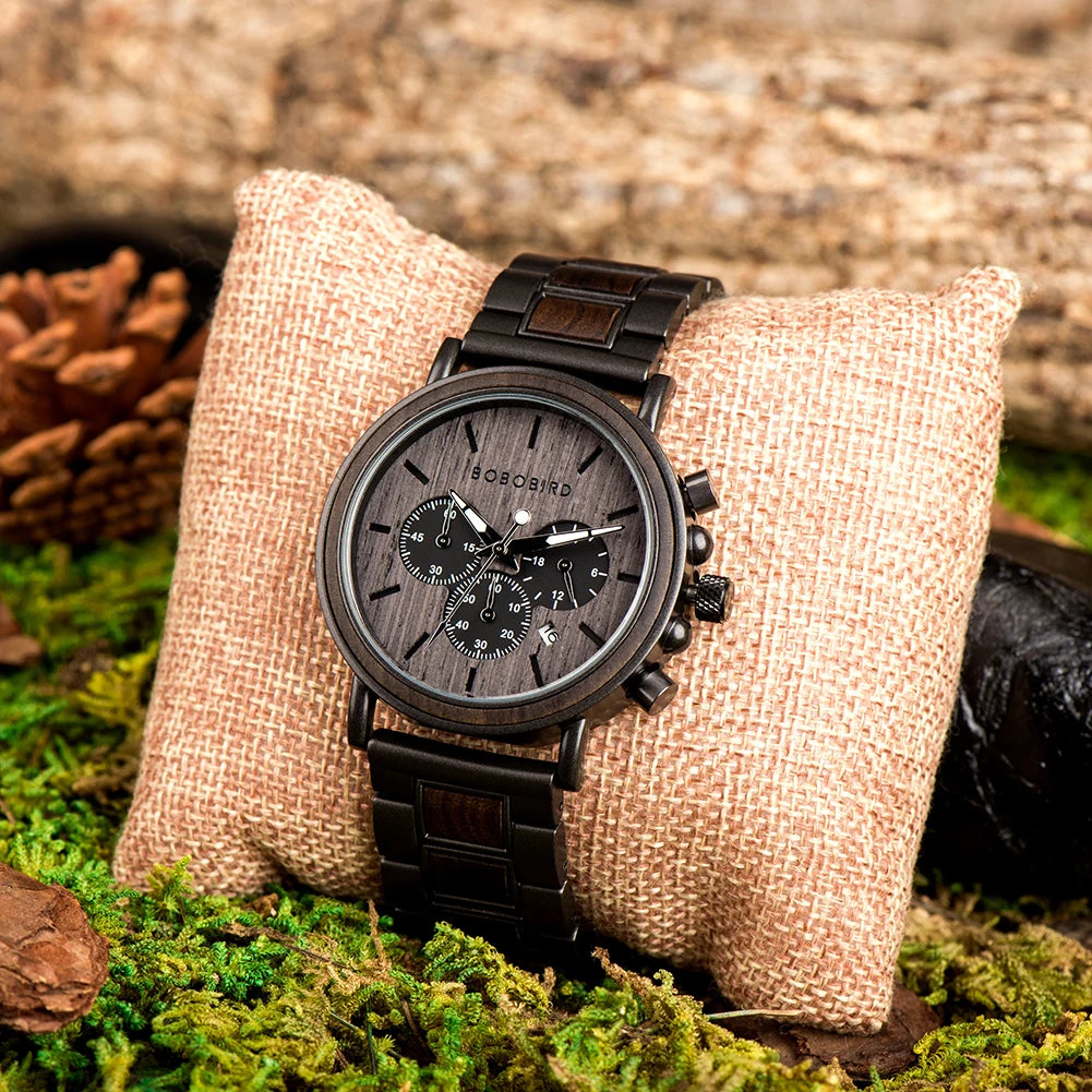 BOBO BIRD Luxury Chronograph Wooden Watch