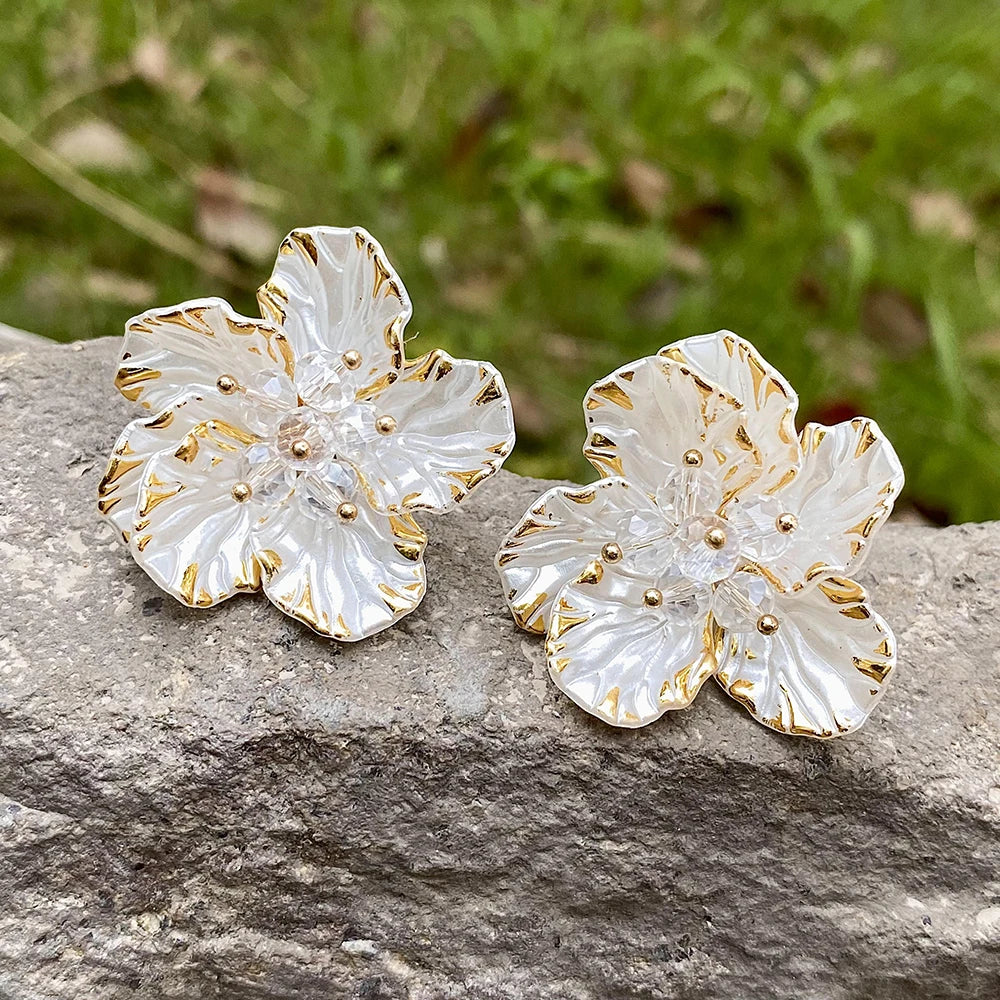 Colorful Petal Flower Stud Earrings