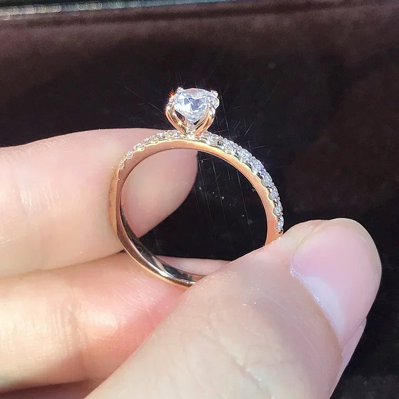 Shiny Crystal Engagement Wedding Ring