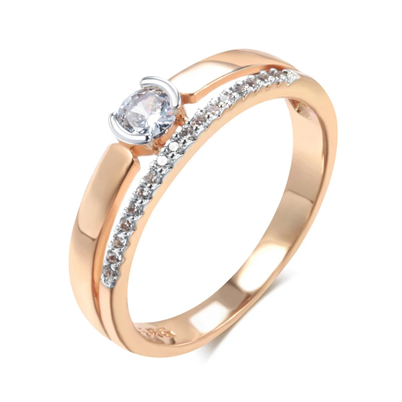 Slim Natural Zircon Ring 585 Rose Gold