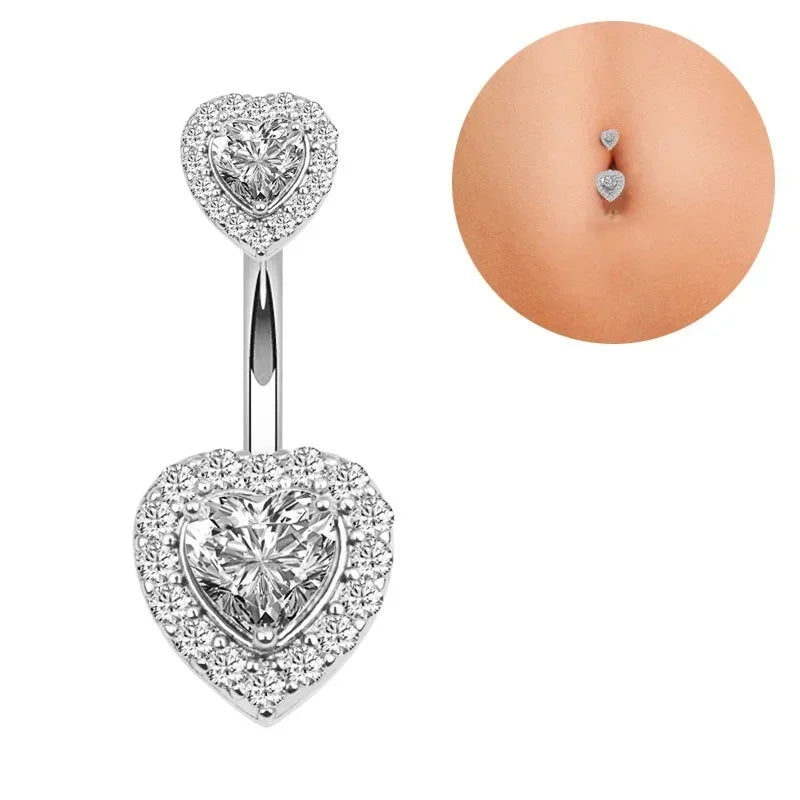 Free Gift-Heart-Shaped Stainless Steel Navel Ring