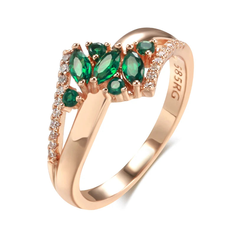 Green Zircon Ring 585 Rose Gold