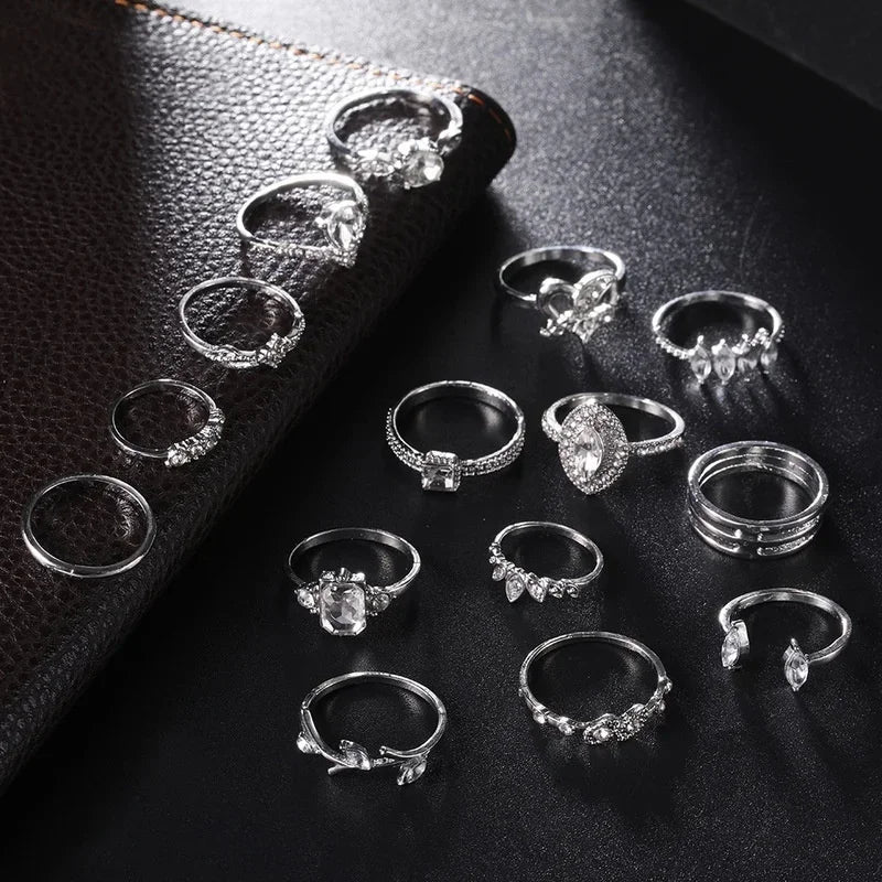 Bohemian Style Metal Ring Set