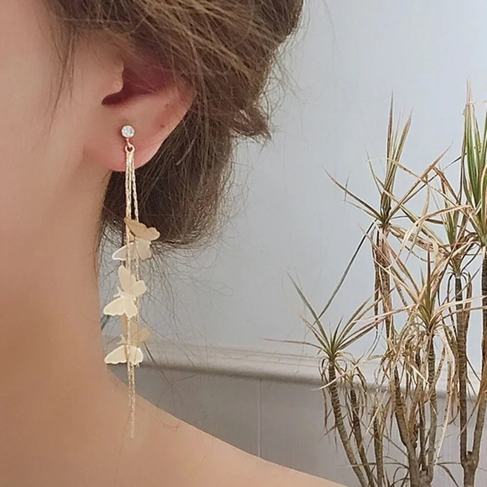 Butterfly Tassel Pendant Earrings