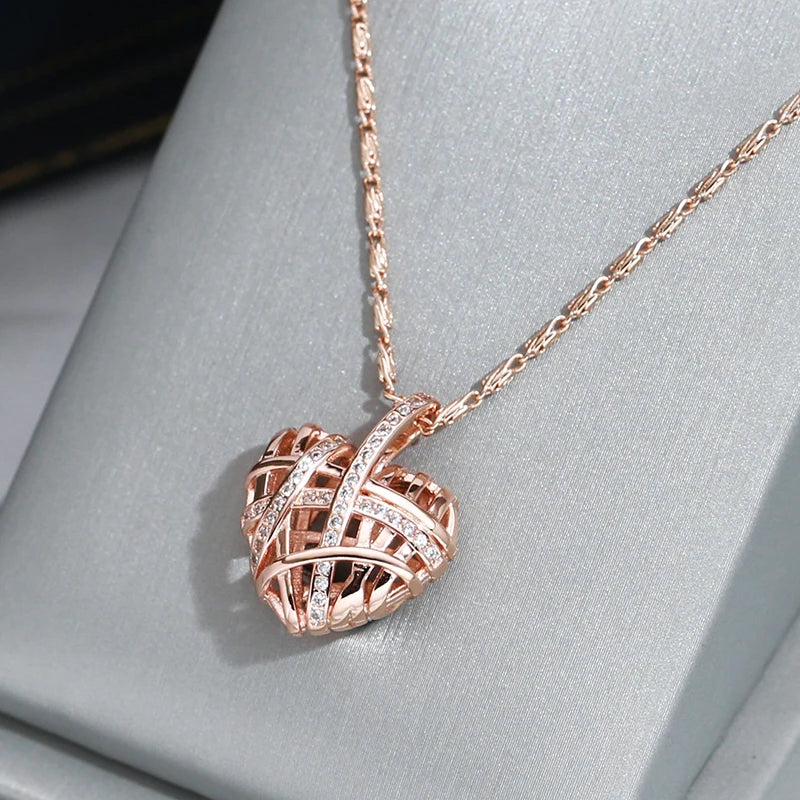 Hollow Love Shape 585 Rose Gold Necklace