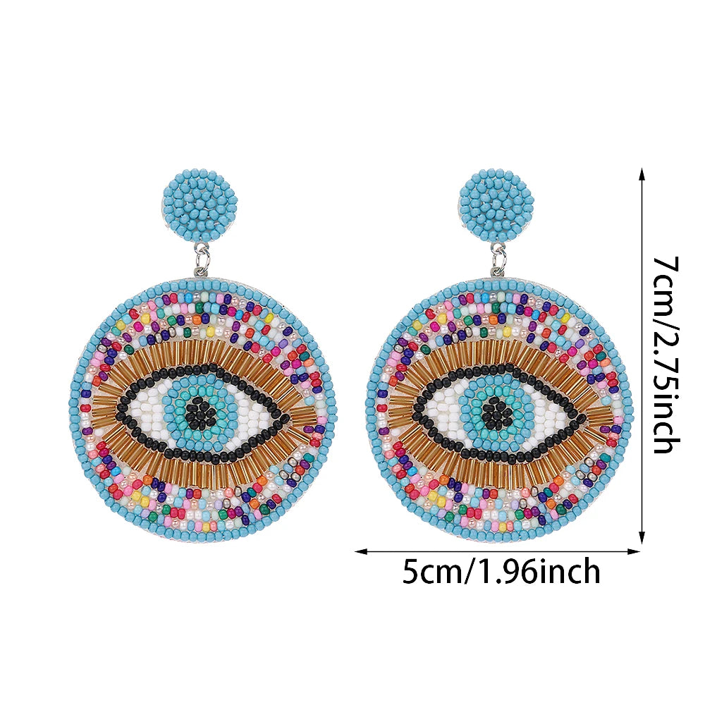 Vintage Evil Eye Beaded Earrings