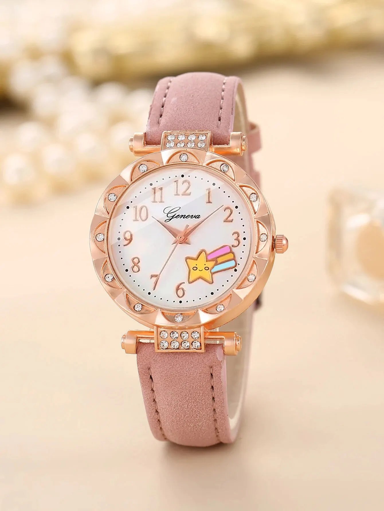 Free Gift - Cartoon Rhinestone Star Kids' Watch Set