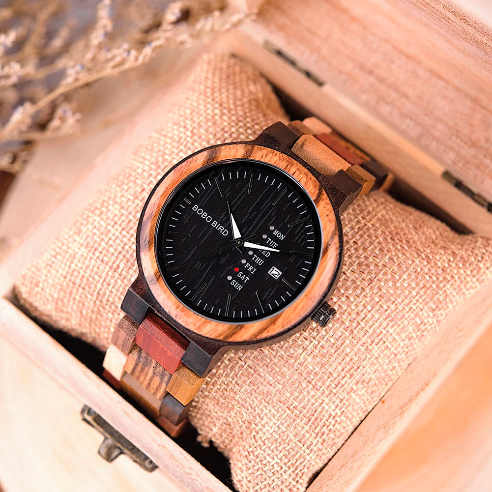 BOBO BIRD Colorful Wooden Couple Watch