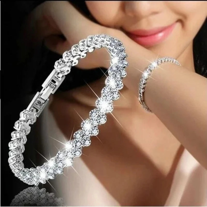 Zircon Inlaid Heart Bracelet Women