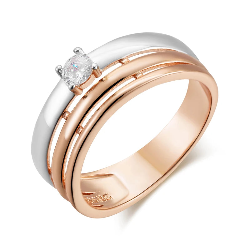 Breiter Zirkon Ring 585 Roségold