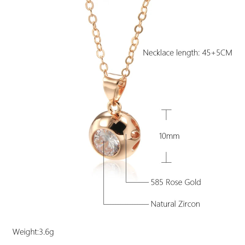 Round Zircon 585 Rose Gold Necklace