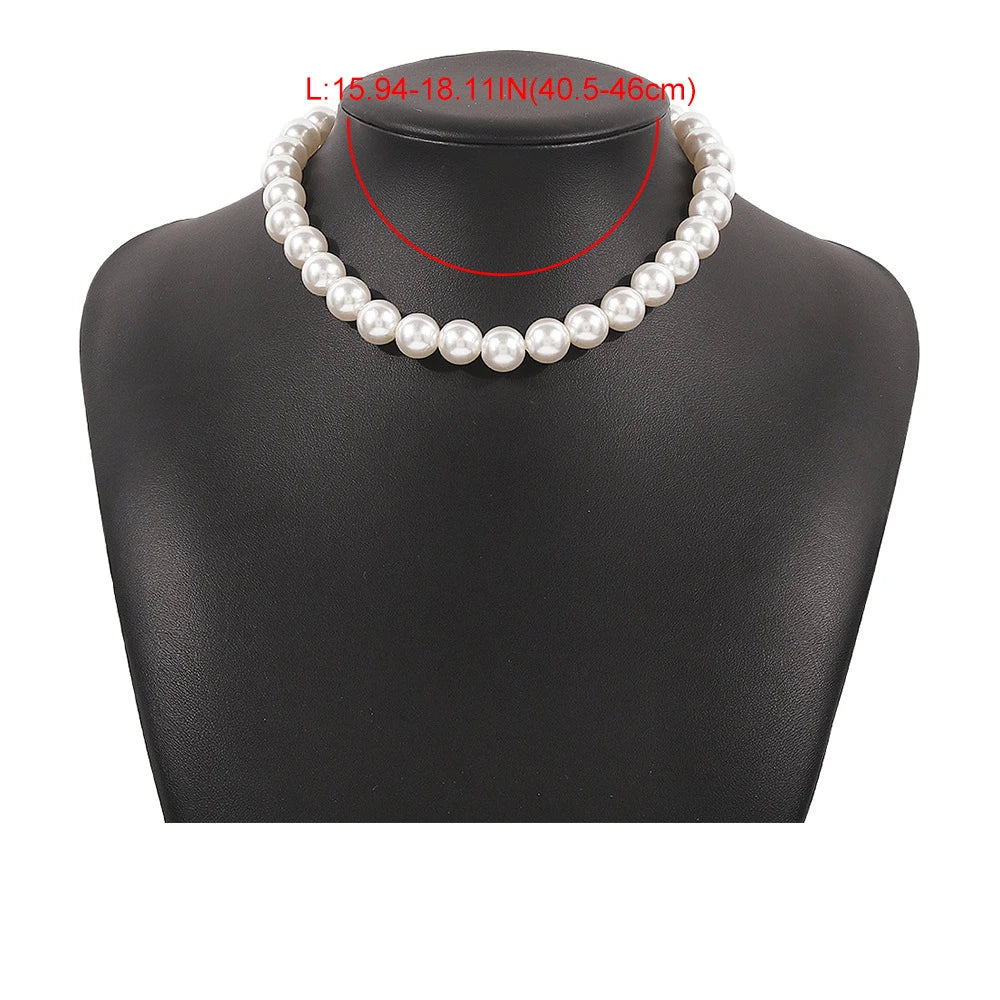 Elegant Big Pearl Choker Necklace