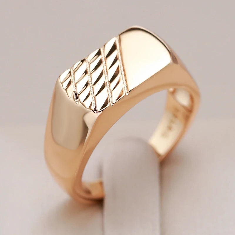 Glossy Square Zircon Ring 585 Rose Gold