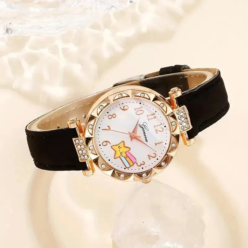 Free Gift - Cartoon Rhinestone Star Kids' Watch Set