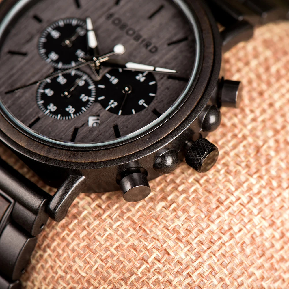 BOBO BIRD Luxury Chronograph Wooden Watch