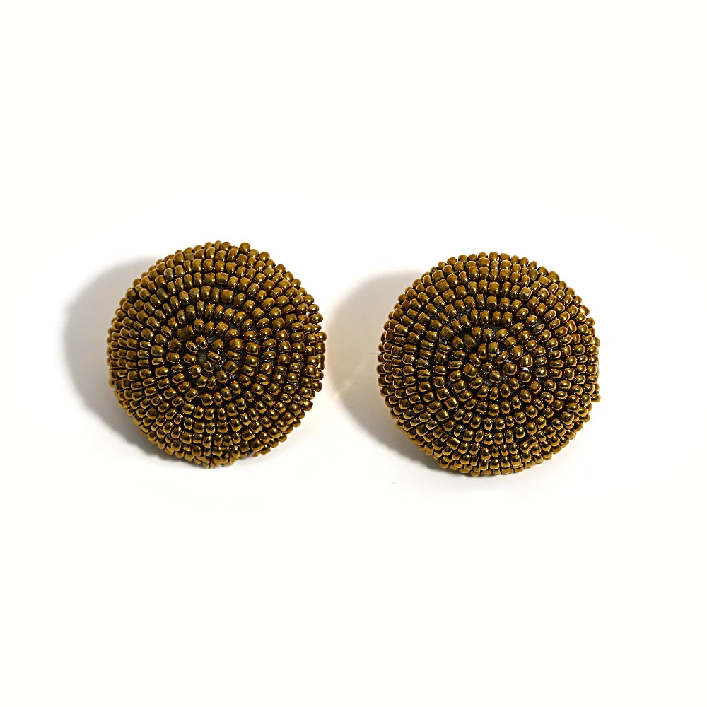 Tiny Seed Bead Round Studs