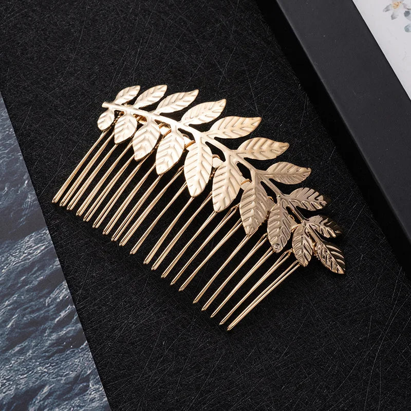 Free Gift-Gold Leaf Rhinestone Hair Clip Barrette