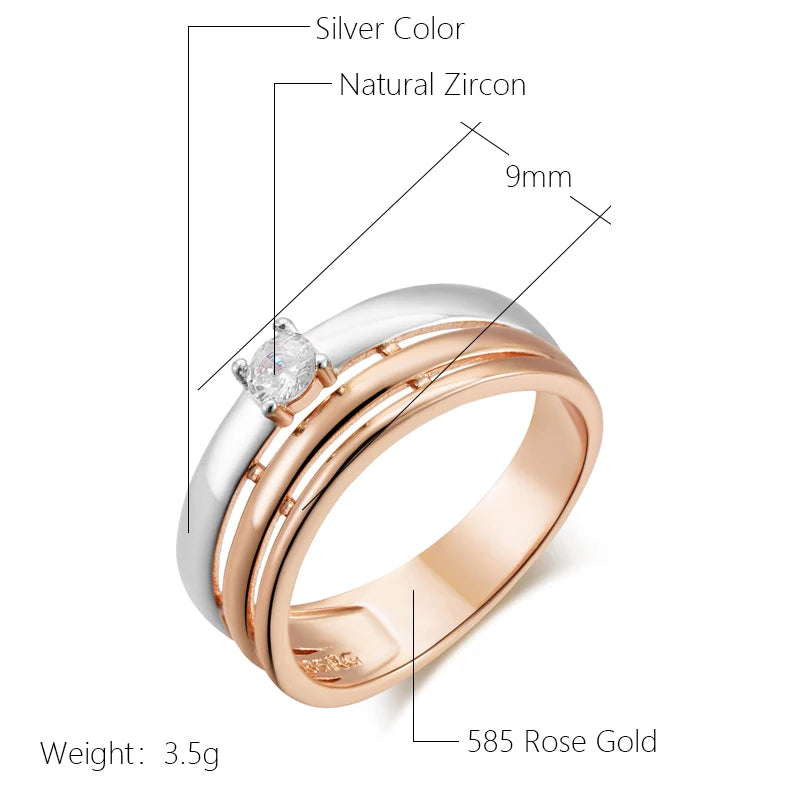 Breiter Zirkon Ring 585 Roségold