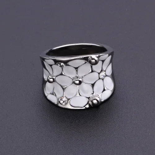 Flower Oil Dripping Women’s Ring